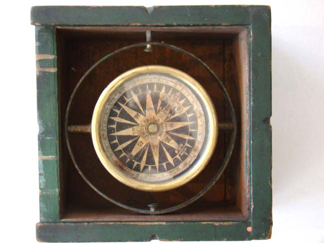 A rare Small Boat Dry-Card Compass by Frye & Shaw of New York circa 1837-1845 — image 2